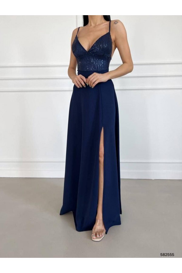 172157 темно-синий Вечернее платье