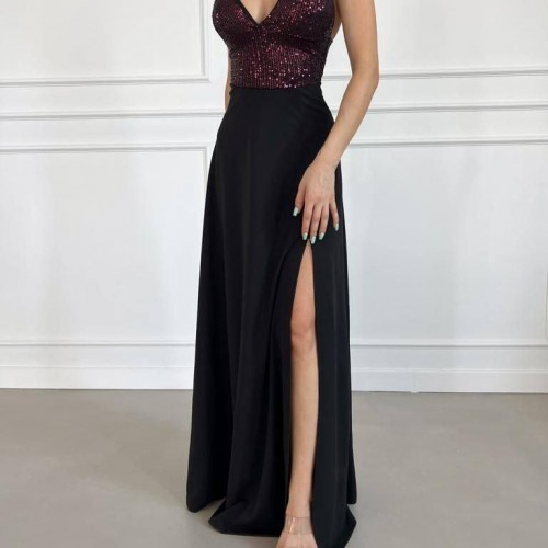 172158 TOPTAN SİYAH ABİYE toptan bayan giyim