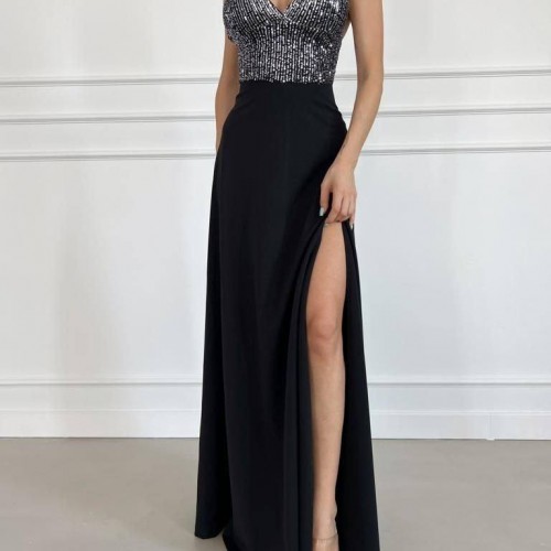 172160 TOPTAN SİYAH ABİYE toptan bayan giyim