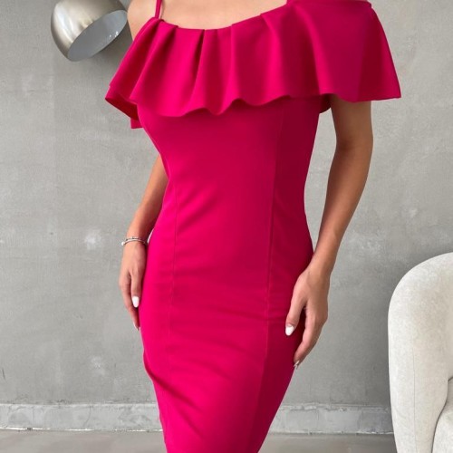 172306 TOPTAN FUŞYA ELBİSE 172306 TOPTAN FUŞYA ELBİSE toptan bayan giyim