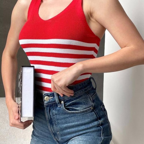 172325 TOPTAN ÇİZGİLİ BLUZ toptan bayan giyim