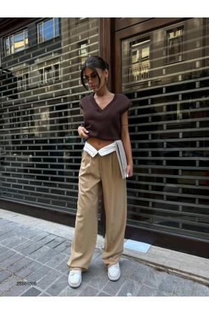 172630 camel TROUSERS