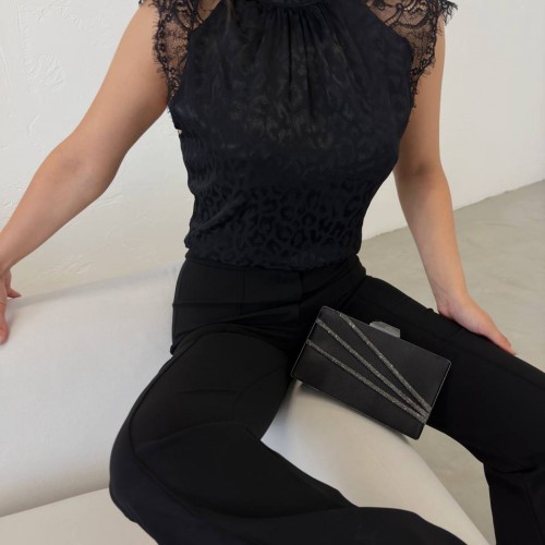 172650 TOPTAN SİYAH BLUZ toptan bayan giyim