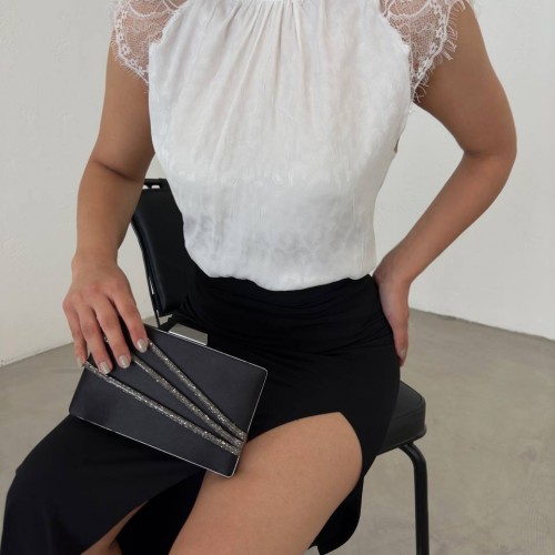 172652 TOPTAN BEYAZ BLUZ toptan bayan giyim