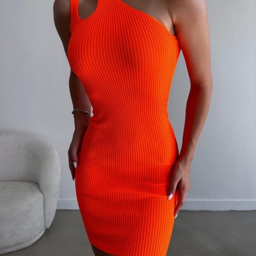 173004 TOPTAN TURUNCU ELBİSE toptan bayan giyim