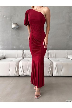 173012 burgundy Evening dress