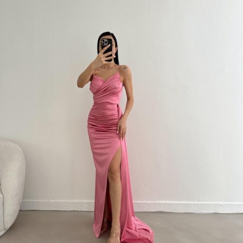 173033 TOPTAN PEMBE ABİYE toptan bayan giyim