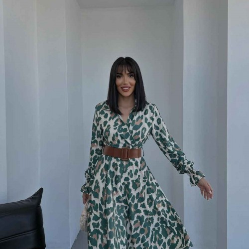 173144 TOPTAN DESENLİ ELBİSE toptan bayan giyim