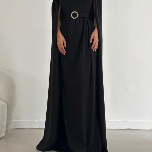 174749 TOPTAN SİYAH ELBİSE toptan bayan giyim