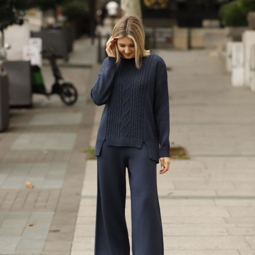 174783 TOPTAN LACİVERT PANTOLON TAKIM 174783 TOPTAN LACİVERT PANTOLON TAKIM toptan bayan giyim