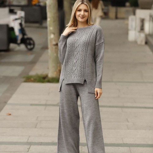 174785 TOPTAN GRİ PANTOLON TAKIM toptan bayan giyim