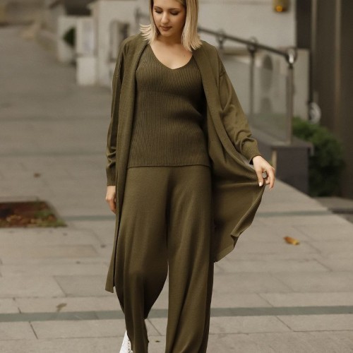 175200 TOPTAN HAKİ PANTOLON TAKIM toptan bayan giyim