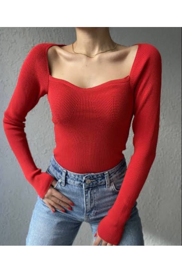 175234 red BLOUSE