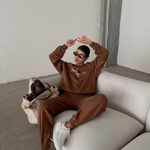 175485 TOPTAN BASKILI EŞOFMAN TAKIM toptan bayan giyim