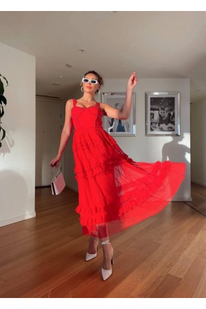 175530 red Evening dress