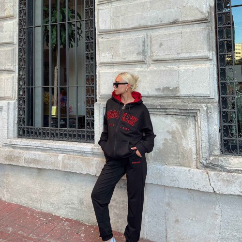 175565 TOPTAN BASKILI EŞOFMAN TAKIM toptan bayan giyim