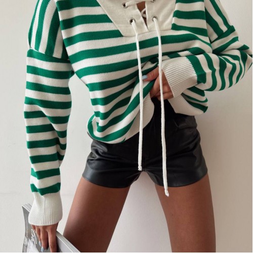 175592 TOPTAN ÇİZGİLİ BLUZ toptan bayan giyim