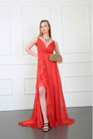 175694 помаранчевий Вечірня сукня