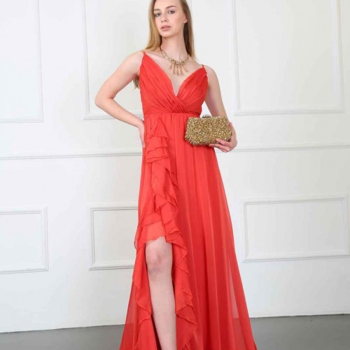 175694 TOPTAN TURUNCU ABİYE toptan bayan giyim