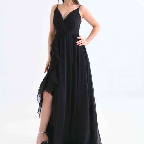 175697 TOPTAN SİYAH ABİYE toptan bayan giyim