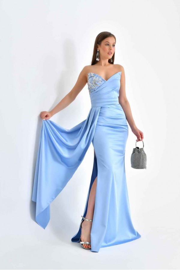 175709 bebe blue Evening dress