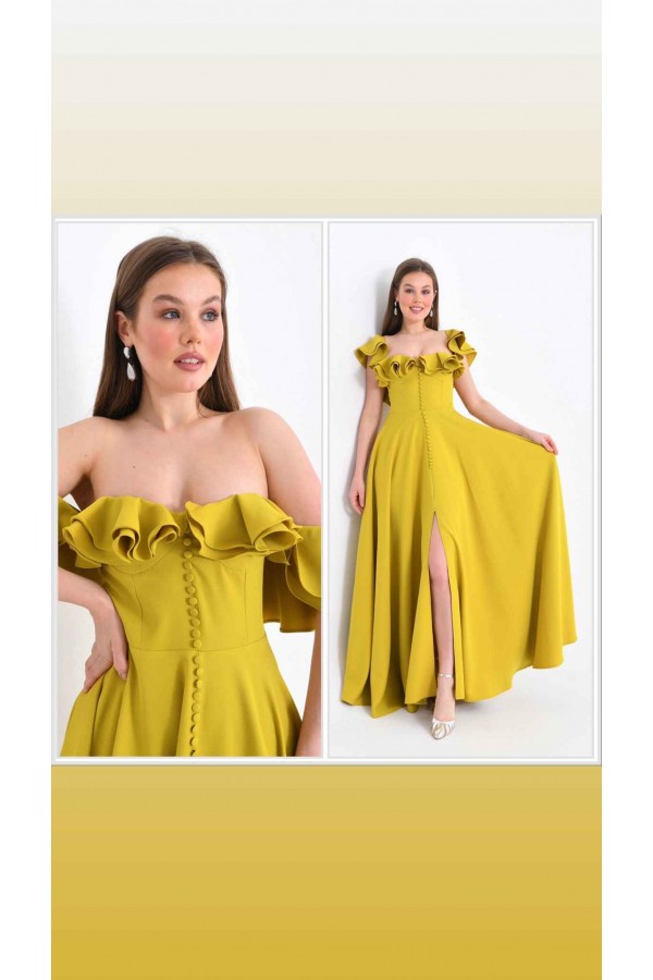175711 mustard Evening dress