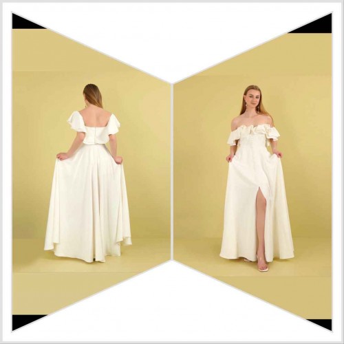 175713 TOPTAN BEYAZ ABİYE toptan bayan giyim