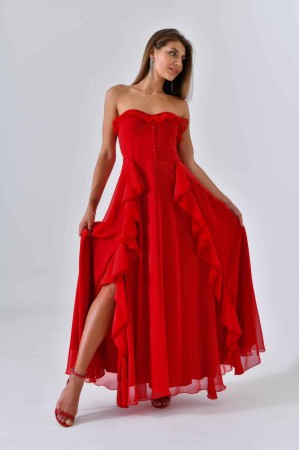 175714 أحمر فستان المساء