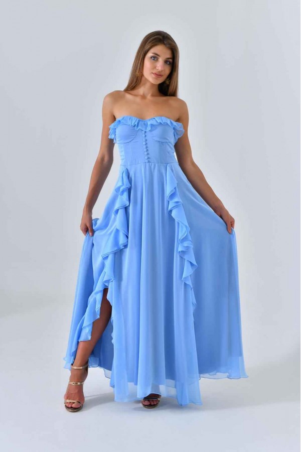 175716 أزرق فستان المساء