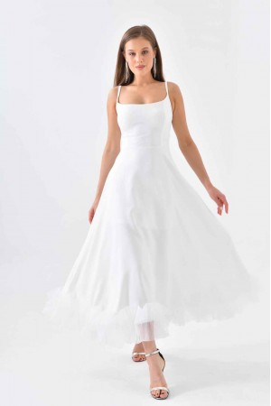 175723 белый Вечернее платье