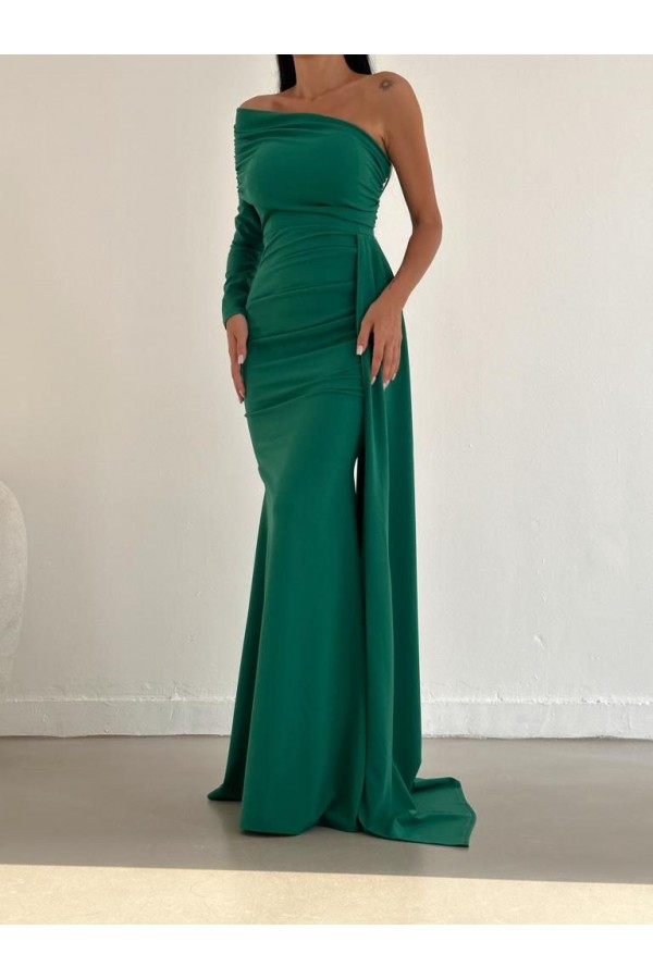 175813 GREEN Evening dress