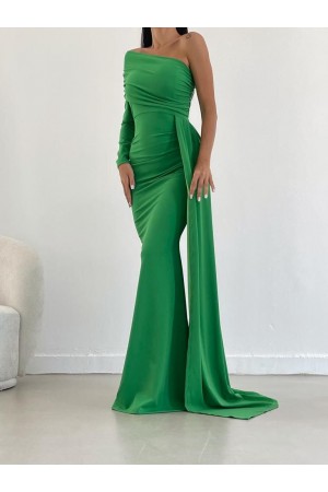 175821 зеленый Вечернее платье