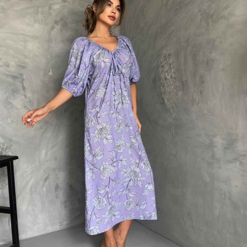 175982 TOPTAN DESENLİ ELBİSE toptan bayan giyim