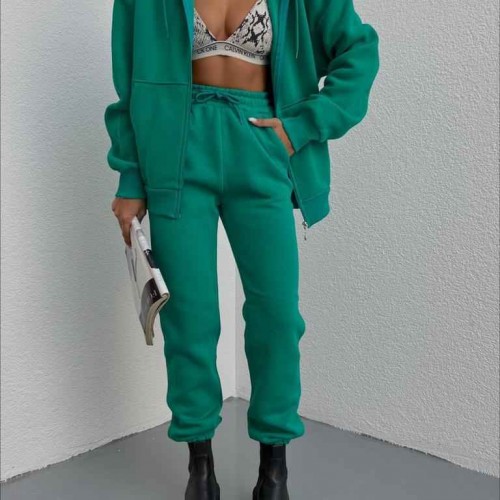 175989 TOPTAN YEŞİL EŞOFMAN TAKIM toptan bayan giyim