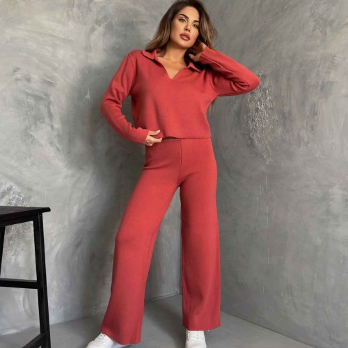 175994 TOPTAN KİREMİT PANTOLON TAKIM toptan bayan giyim