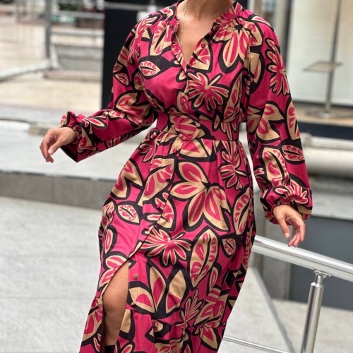 176066 TOPTAN DESENLİ ELBİSE 176066 TOPTAN DESENLİ ELBİSE toptan bayan giyim