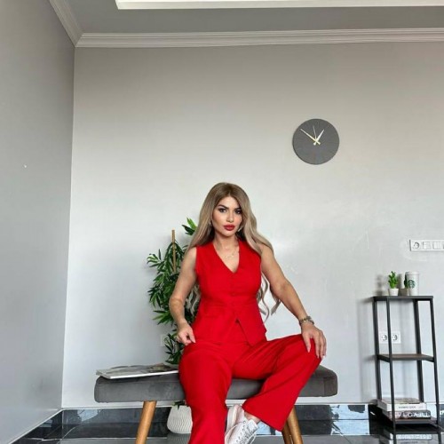 176119 TOPTAN KIRMIZI PANTOLON TAKIM 176119 TOPTAN KIRMIZI PANTOLON TAKIM toptan bayan giyim