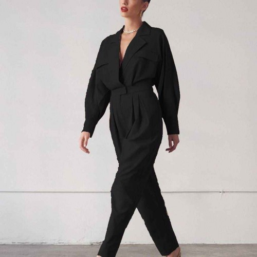 176132 TOPTAN SİYAH TULUM toptan bayan giyim