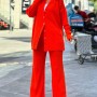 176558 TOPTAN KIRMIZI PANTOLON TAKIM toptan bayan giyim