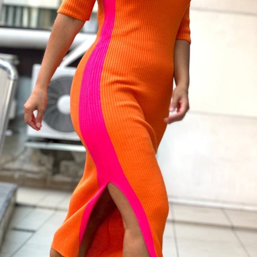 176571 TOPTAN TURUNCU ELBİSE 176571 TOPTAN TURUNCU ELBİSE toptan bayan giyim