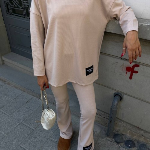 177087 TOPTAN BEJ EŞOFMAN TAKIM toptan bayan giyim