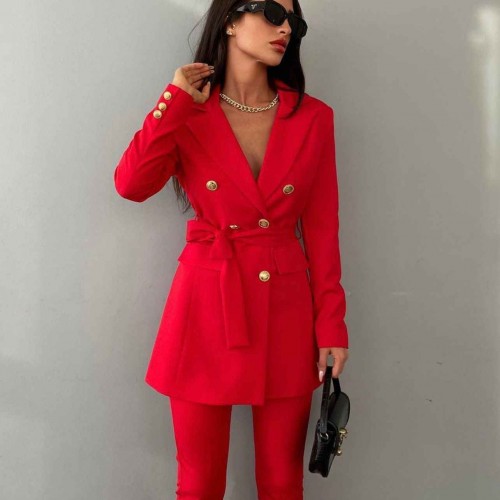 177240 TOPTAN KIRMIZI PANTOLON TAKIM 177240 TOPTAN KIRMIZI PANTOLON TAKIM toptan bayan giyim