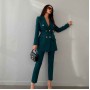 177246 TOPTAN ZÜMRÜT YEŞİL PANTOLON TAKIM toptan bayan giyim