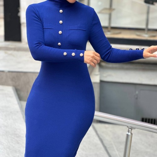 177302 TOPTAN SAKS ELBİSE toptan bayan giyim