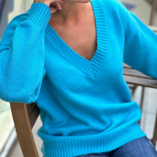 177318 TOPTAN TURKUAZ KAZAK toptan bayan giyim