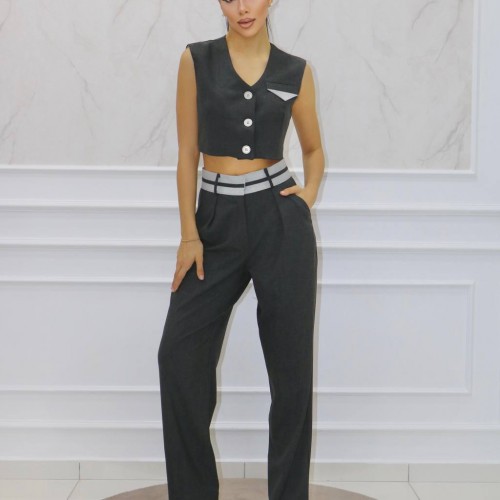 177344 TOPTAN ANTRASİT PANTOLON TAKIM 177344 TOPTAN ANTRASİT PANTOLON TAKIM toptan bayan giyim