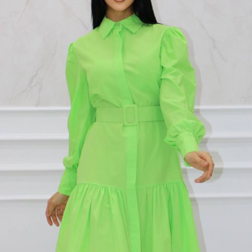 177348 TOPTAN YEŞİL ELBİSE toptan bayan giyim