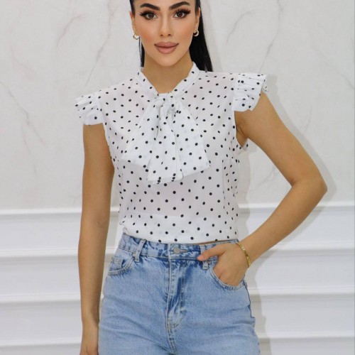 177416 TOPTAN PUANTİYELİ BLUZ toptan bayan giyim