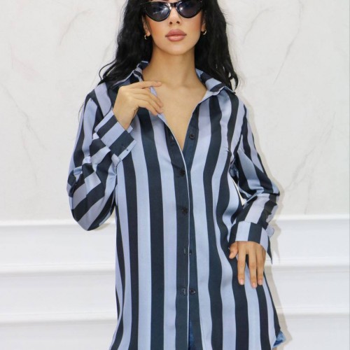 177417 TOPTAN ÇİZGİLİ GÖMLEK 177417 TOPTAN ÇİZGİLİ GÖMLEK toptan bayan giyim