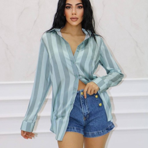 177420 TOPTAN ÇİZGİLİ GÖMLEK 177420 TOPTAN ÇİZGİLİ GÖMLEK toptan bayan giyim